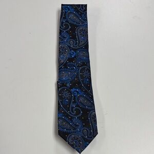Stylish Black and Blue Paisley Tie